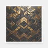 Zwart Goud Retro Serviette (Vorderseite)