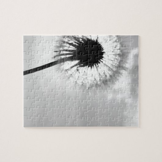 Zwart wit Paardebloem Black and White Dandelion Puzzle (Horizontal)