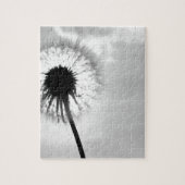 Zwart wit Paardebloem Black and White Dandelion Puzzle (Vertikal)