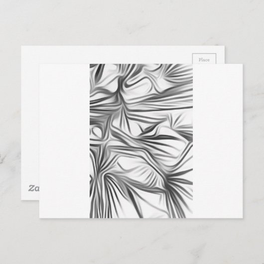 Zwart Wit Print Schwarz-weiß Print Pflanze Postkarte (Vorne/Hinten)
