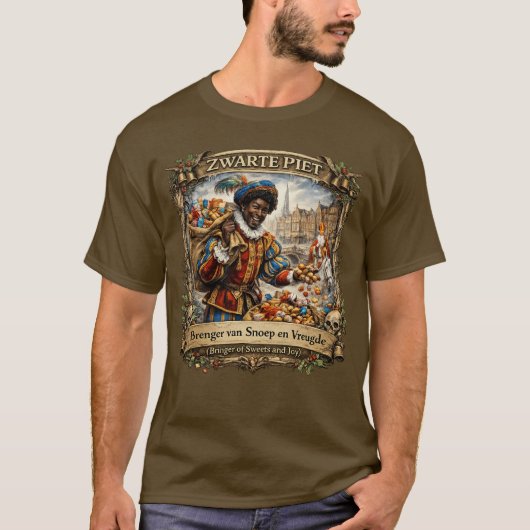 Zwarte Piet Folklore – Dutch Sinterklaas Tradition T-Shirt (Vorderseite)