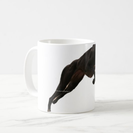 zwarte Windhund Kaffeetasse (Vorderseite Links)