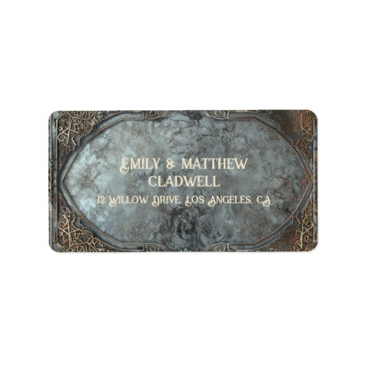 Zwarven Splendor Fantasy Wedding Adressaufkleber (Vorne)