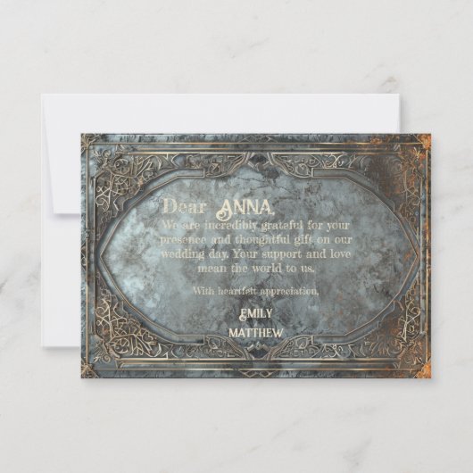 Zwarven Splendor Fantasy Wedding Dankeskarte (Vorderseite)