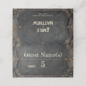 Zwarven Splendor Fantasy Wedding Platzkarte (Außenseite Aufgefaltet)