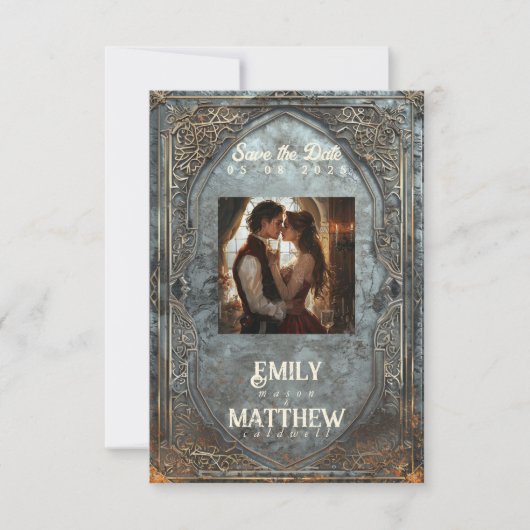 Zwarven Splendor Fantasy Wedding Save The Date (Vorderseite)