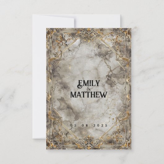 Zwarven Splendor Fantasy Wedding Save The Date (Rückseite)