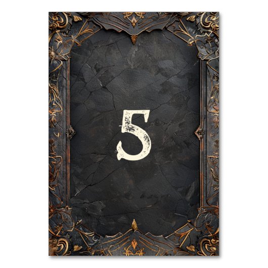 Zwarven Splendor Fantasy Wedding Tischnummer (Rückseite)