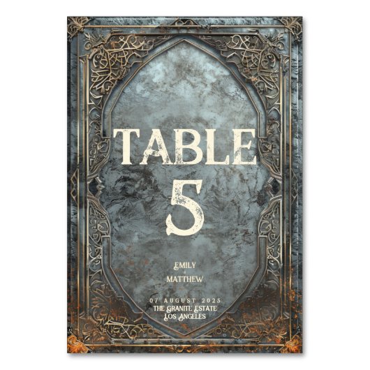 Zwarven Splendor Fantasy Wedding Tischnummer (Vorderseite)