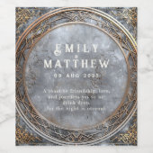 Zwarven Splendor Fantasy Wedding Weinetikett (Einzelnes Label)