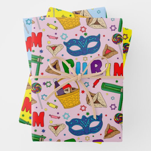 Zweck - Set von 3 Umschlagpapier Geschenkpapier Set (Beispiel)