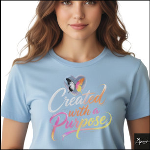Zweckgebundene Neon-Glossy-Script-Grafik T-Shirt