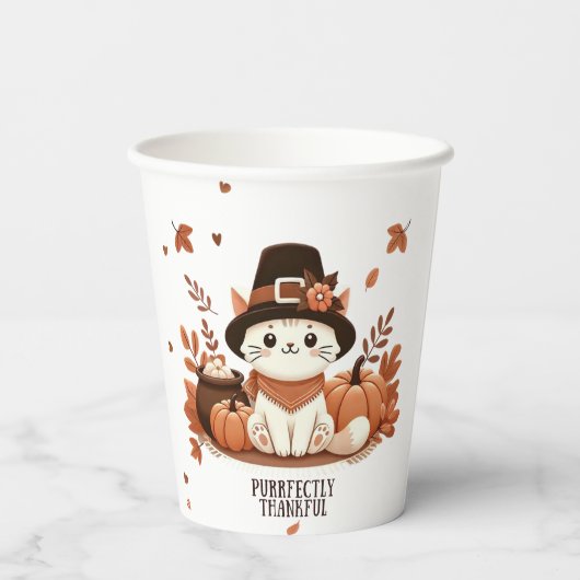 Zweckmäßig dankbare Katze Pappbecher (Rückseite)