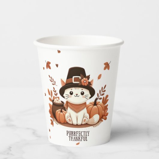 Zweckmäßig dankbare Katze Pappbecher (Vorderseite)