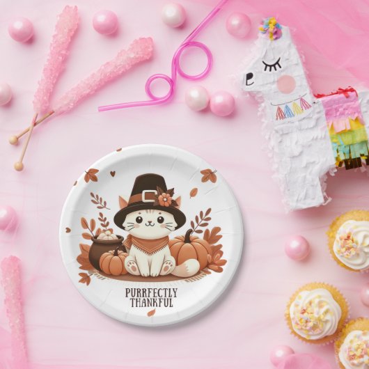 Zweckmäßig dankbare Katze Pappteller (Party)