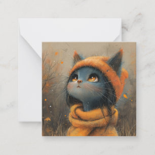 Zweckmäßig gekleidet: Adorable Cat Notecards Mitteilungskarte