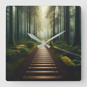 "Zweckmäßige Reise"-Uhr Quadratische Wanduhr