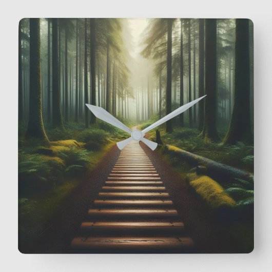 "Zweckmäßige Reise"-Uhr Quadratische Wanduhr (Vorderseite)