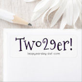 ZWEI 29'ER-Rücksendeadresse (Insitu)