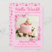 Zwei 2 Foto Minimalistisch Hello World Dankeskarte (Vorne/Hinten)