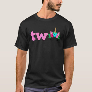 Zwei 2 Jahre alt Einhorn Geburtstag T-Shirt