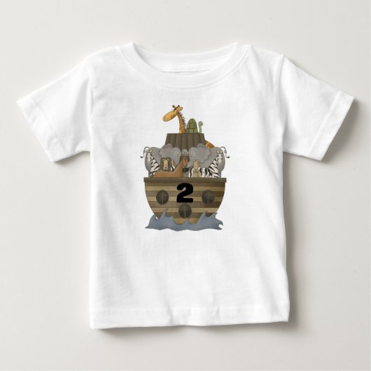 Zwei 2 Jahre alter Boy Noah's Ark T - Shirt (Vorderseite)