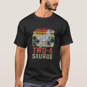 Zwei A Saurus Geburtstag T Rex Dino 2Nd Dinosaur M T-Shirt