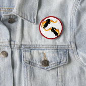 Zwei abseits der Straße fahrende Bikes mit Flammen Button (Beispiel)