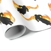 Zwei abseits der Straße fahrende Bikes mit Flammen Geschenkpapier (Rolleneckpunkt)