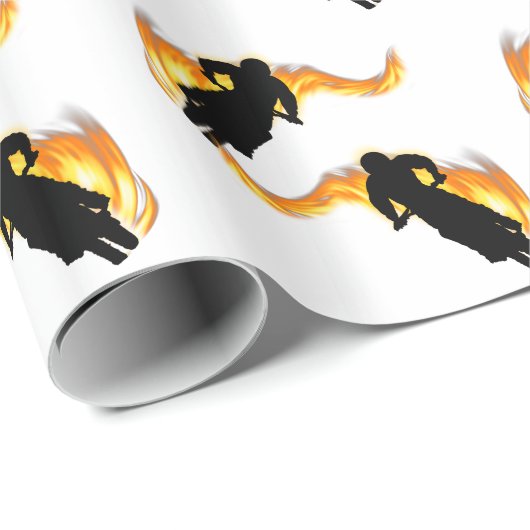 Zwei abseits der Straße fahrende Bikes mit Flammen Geschenkpapier (Rolleneckpunkt)