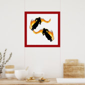 Zwei abseits der Straße fahrende Bikes mit Flammen Poster (Küche)