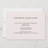 Zwei Absolventen der schlichten Blush Pink Graduat Einladung (Rückseite)