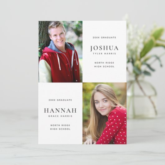 Zwei Absolventen-Doppelstudiengänge Einladung (Stehend Vorderseite)