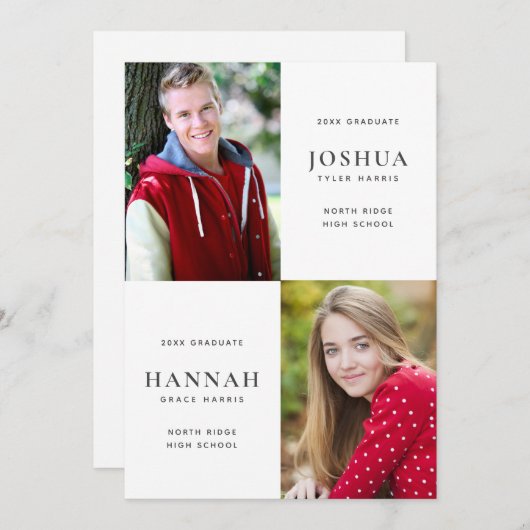 Zwei Absolventen-Doppelstudiengänge Einladung (Vorne/Hinten)