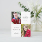 Zwei Absolventen mit doppeltem Abschluss Foto Postkarte (Stehend Vorderseite)