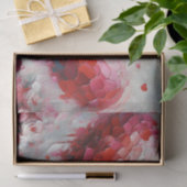 Zwei Abstrakte Herz-Malerei Valentine Decoupage Seidenpapier (Geschenk)