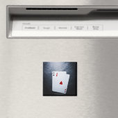 Zwei Aces spielen Karten aus Edelstahl Magnet (In Situ (Geschirrspüler))