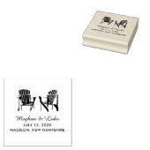 Zwei Adirondack-Stühle Hochzeit am See oder am Str Gummistempel (Stempel)
