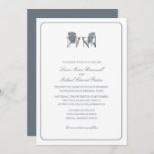 Zwei Adirondack-Stühle Hochzeit Einladung (Vorne/Hinten)
