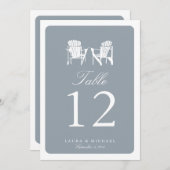 Zwei Adirondack-Stühle | TISCHNUMMER (Vorne/Hinten)