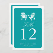 Zwei Adirondack-Stühle | TISCHNUMMER (Vorne/Hinten)