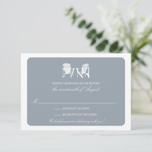 Zwei Adirondack-Stühle UAWG Einladung (Stehend Vorderseite)