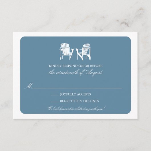 Zwei Adirondack-Stühle UAWG RSVP Karte (Vorderseite)