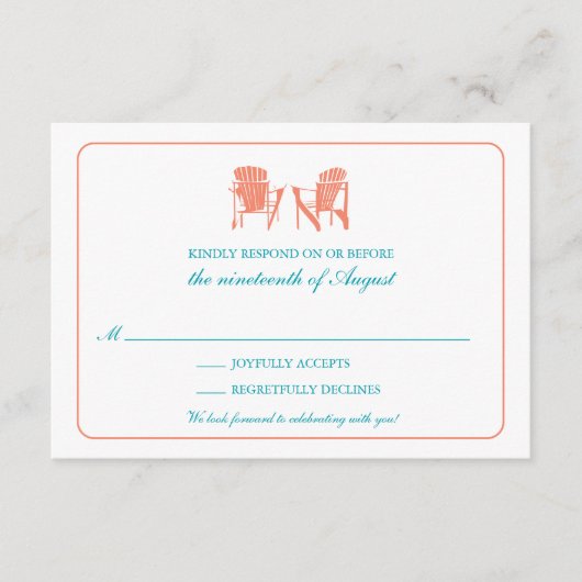 Zwei Adirondack-Stühle UAWG RSVP Karte (Vorderseite)