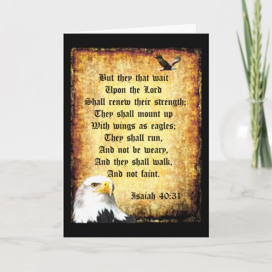Zwei Adler mit Isaiah 40:31 Karte (Vorderseite)