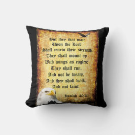 Zwei Adler mit Isaiah 40:31 Kissen