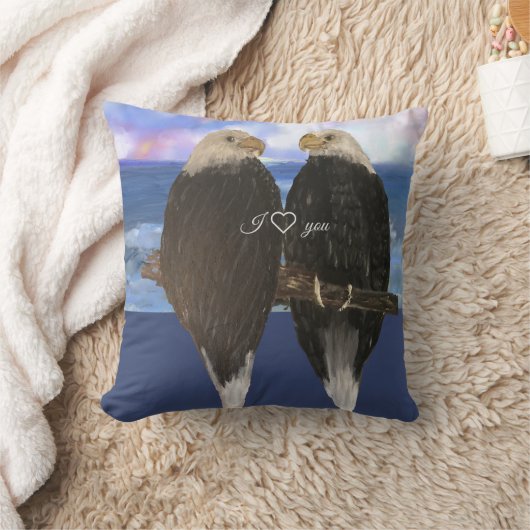 Zwei Adles und Personalisierte Textvorlage Kissen (Decke)