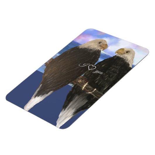 Zwei Adles und Personalisierte Textvorlage Magnet (Linke Seite)