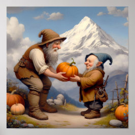 Zwei Adorable Adult Munchkins in einem Pumpkin-Pat Poster