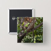 Zwei Affen in einem Baum Button (Vorne & Hinten)